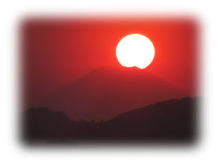 夕陽と富士－２